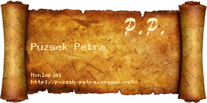 Puzsek Petra névjegykártya